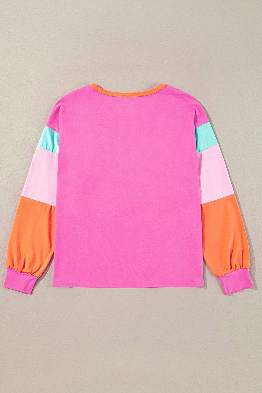 Colorblock Patchwork Long Sleeve Top