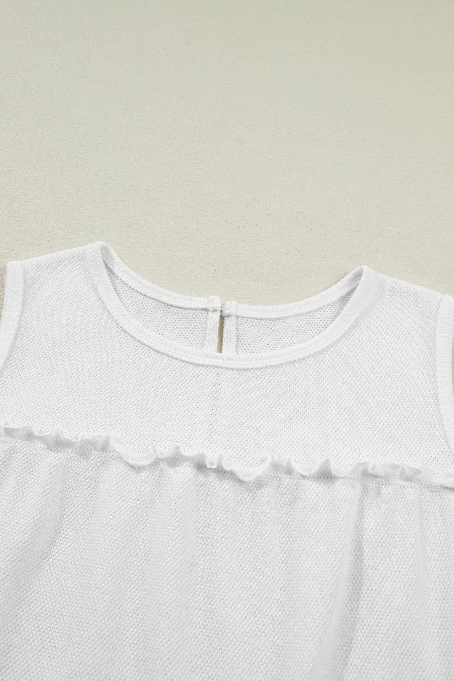 Solid Frilled Ruffle Tiered Tank Top