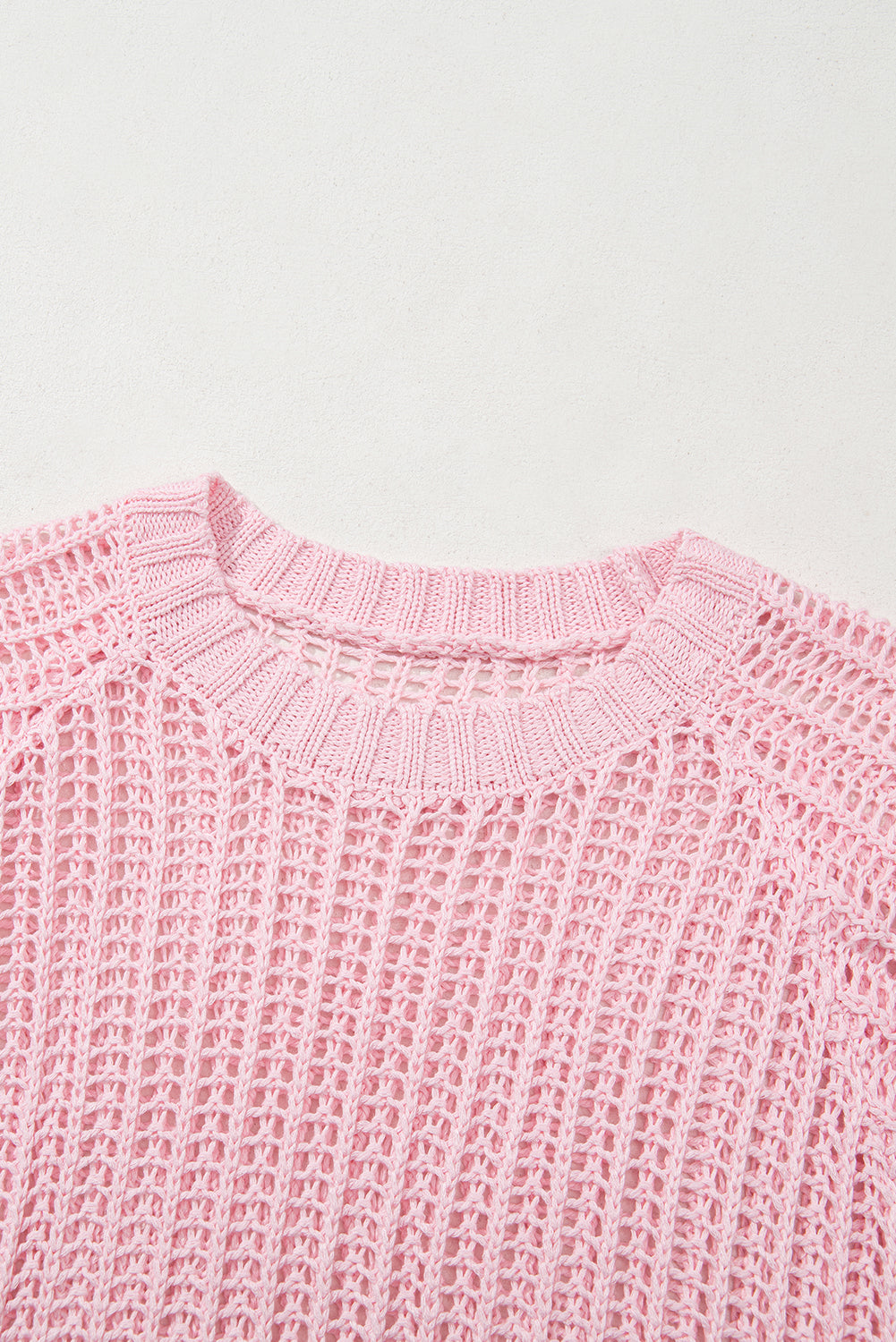 Hollow-out Crochet Side Tied Short Sleeve Sweater