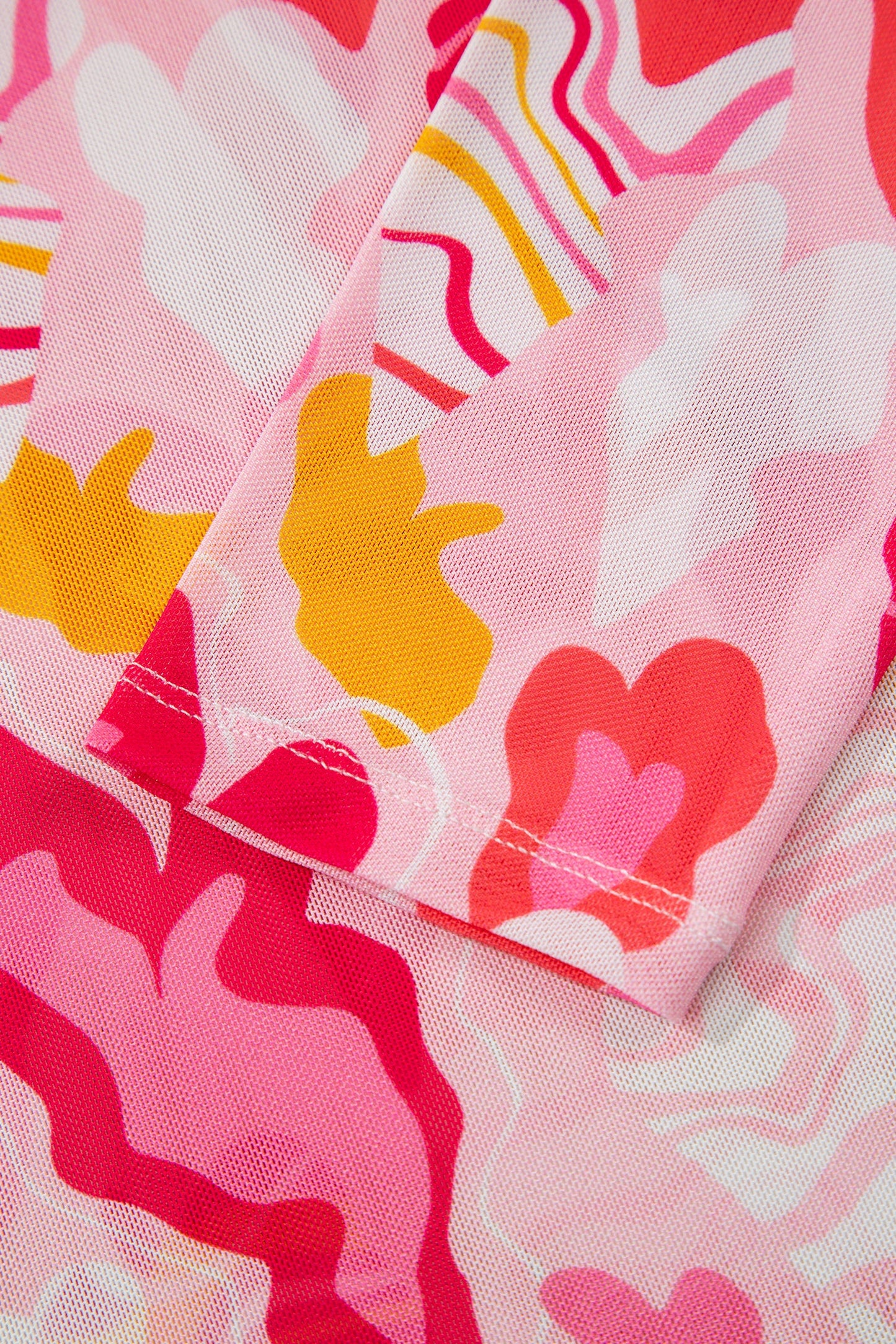 Valentine Heart Mesh Long Sleeve Top