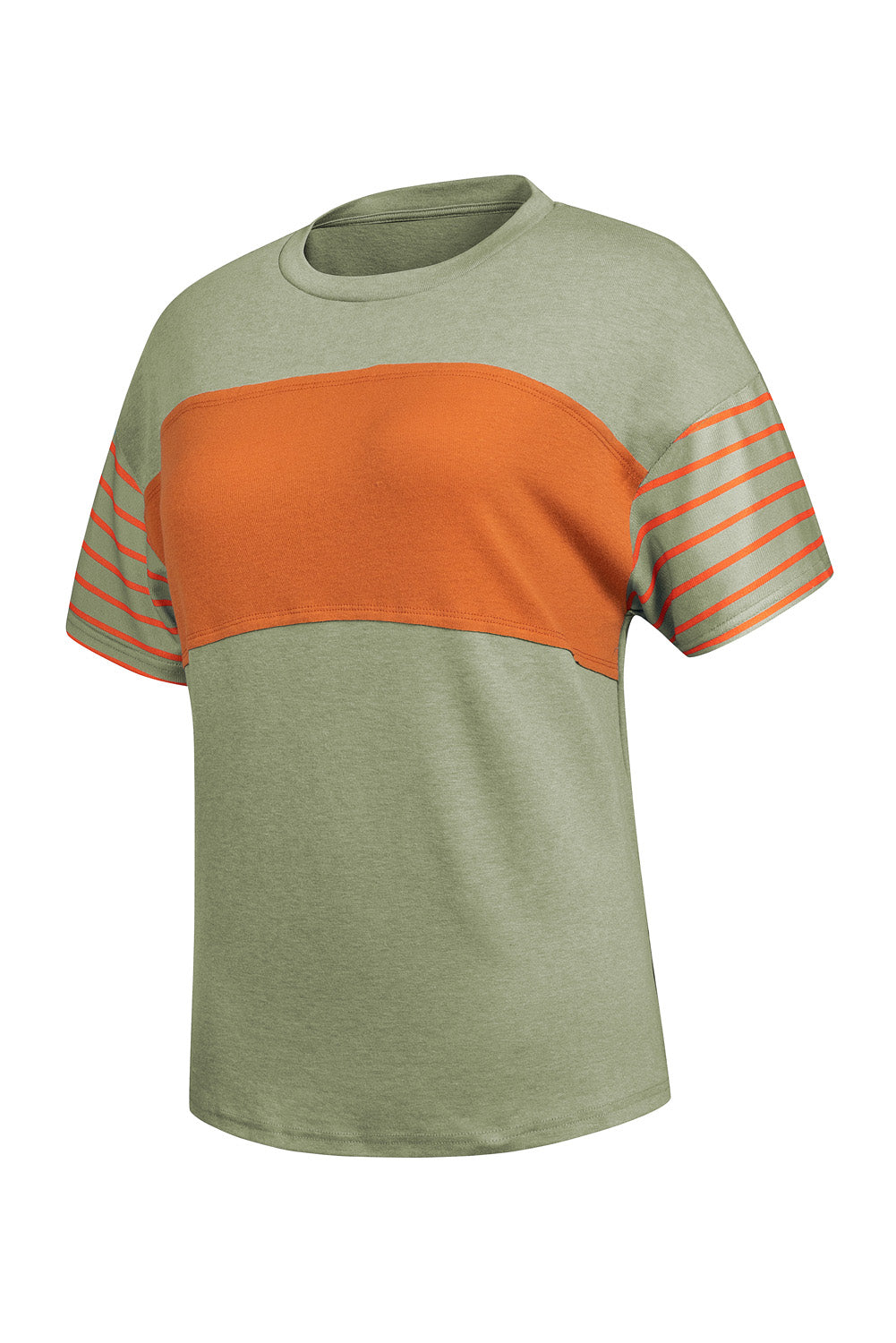 Colorblock Stripe Detail Loose Fit Shirt