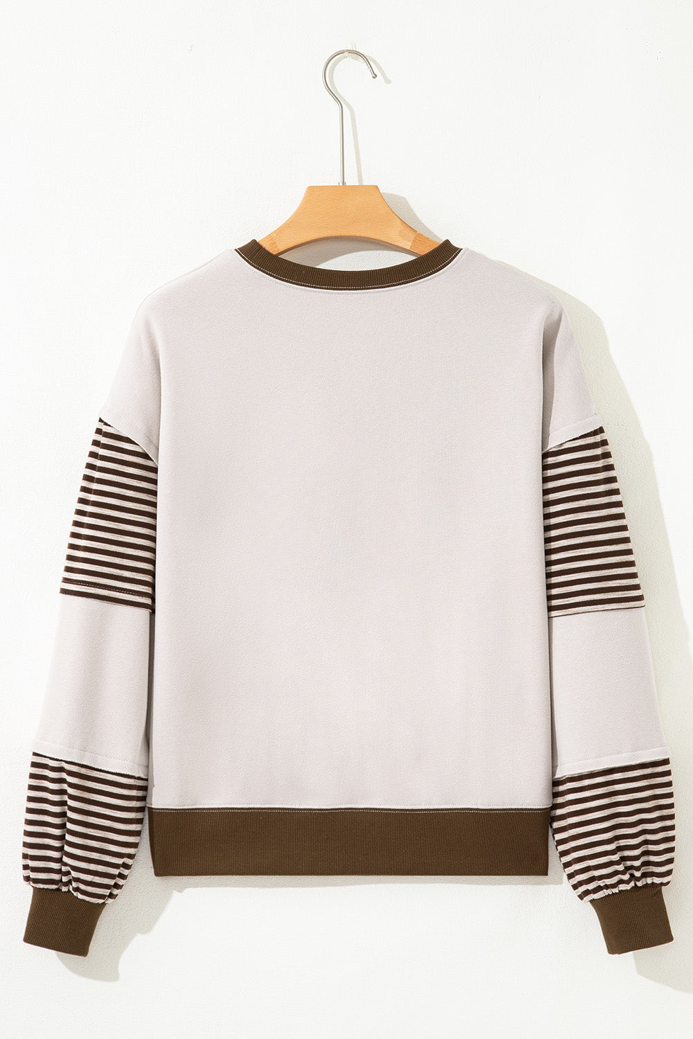 Stripe Colorblock Patchwork Drop Shoulder Sweatshirt