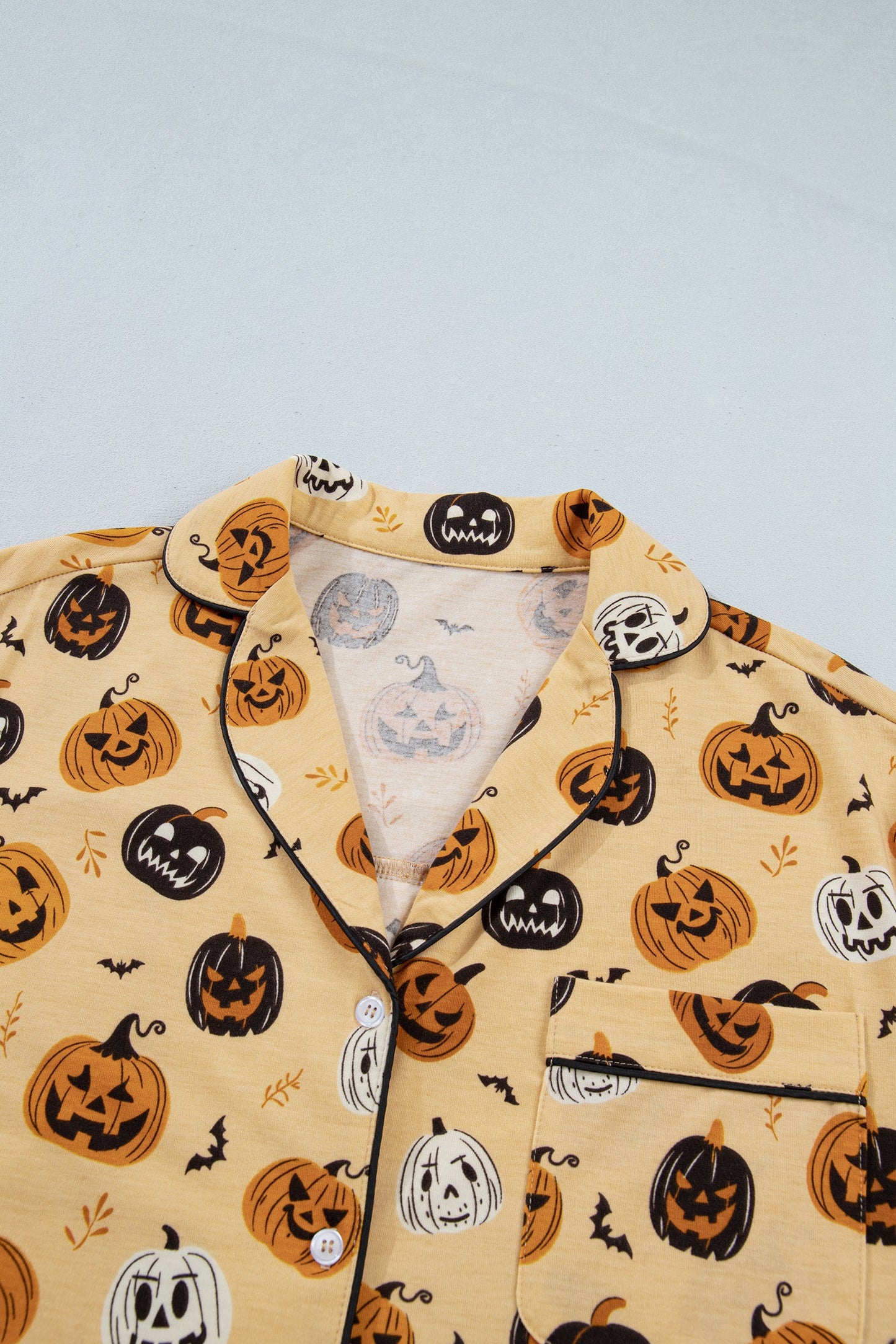 Halloween Jack-O-Lantern Ruffle Top & Shorts Lounge Set