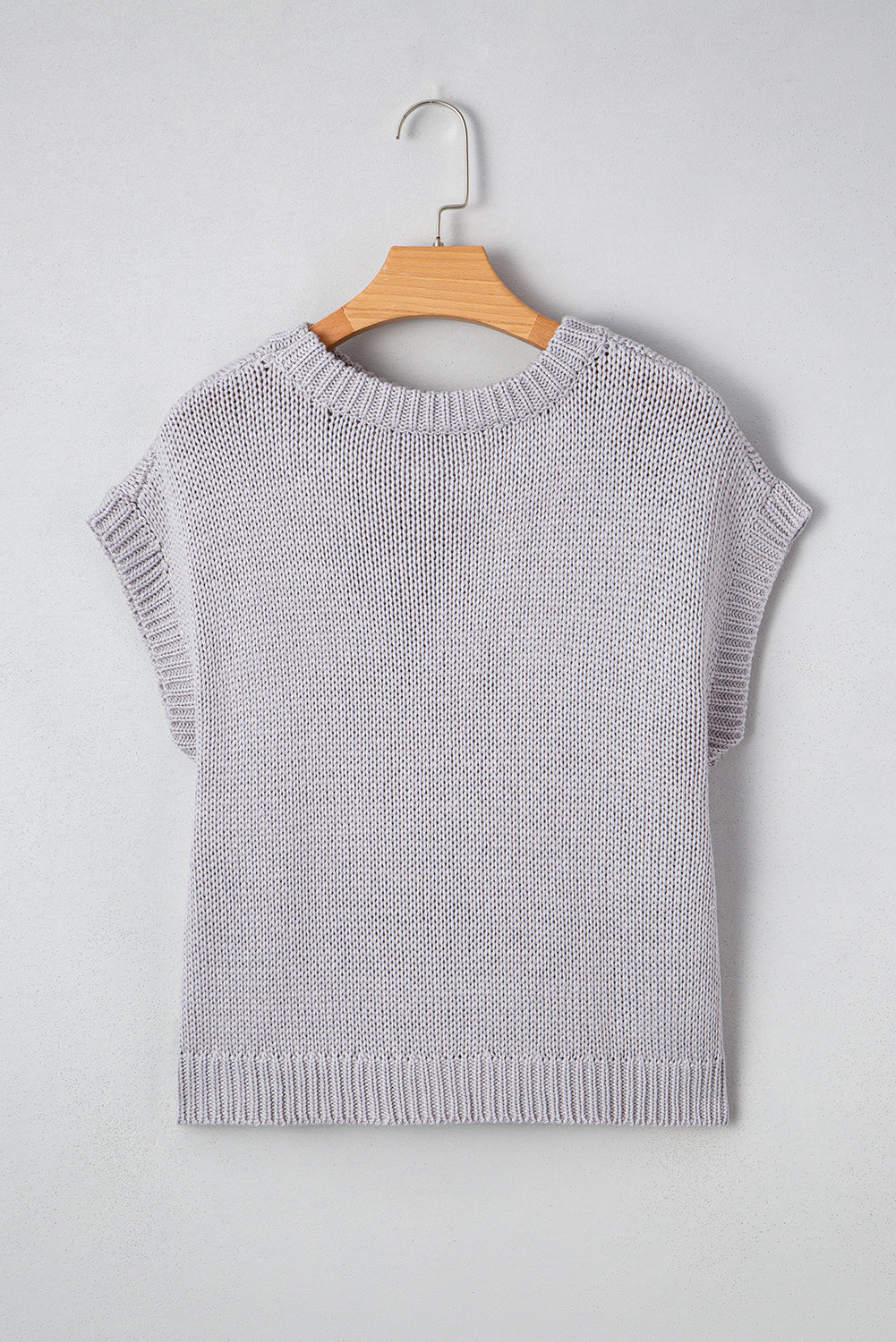Solid Bow Applique Cap Sleeve Sweater