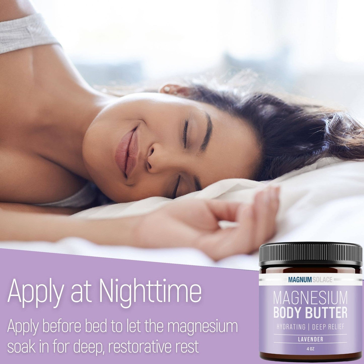 Magnesium Body Butter for Better Sleep - Lavender, 4 oz