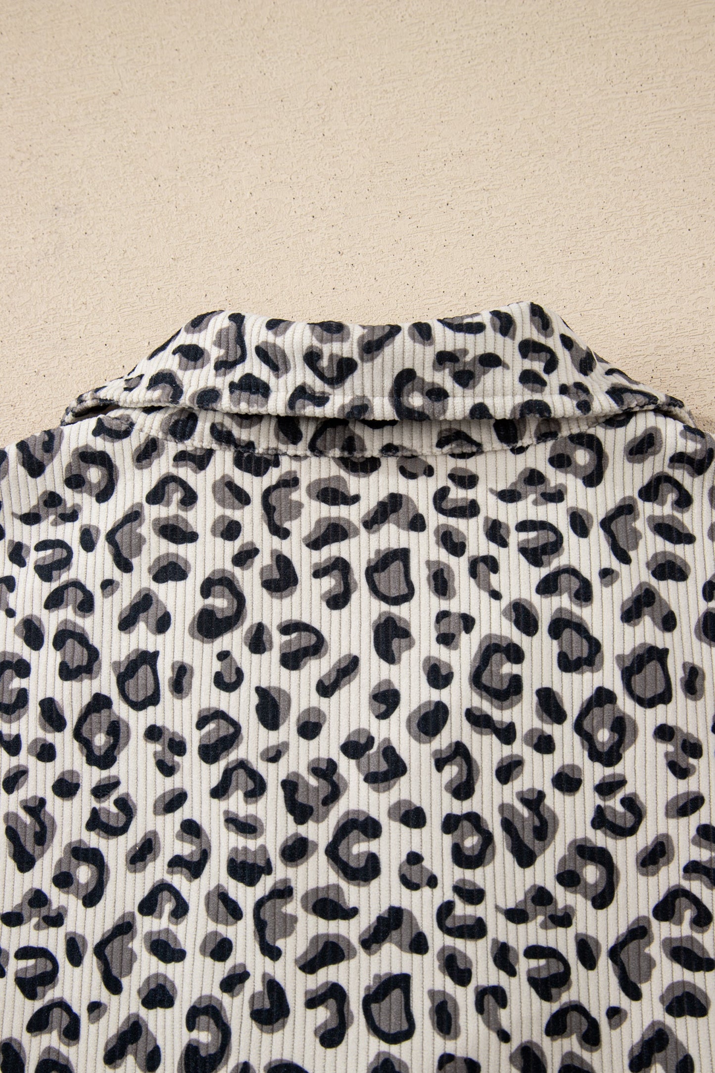 Leopard Corduroy Quarter-Zip Sweatshirt