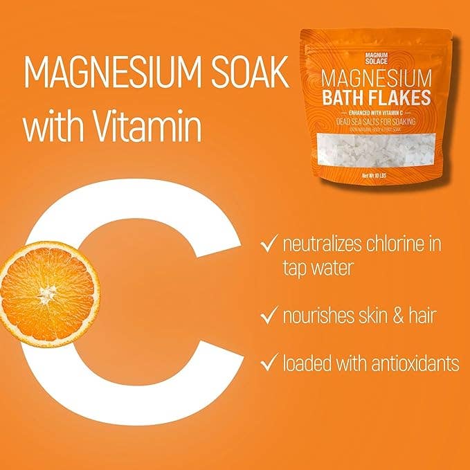 Magnesium Bath Flakes, Bath Soak With Vitamin C