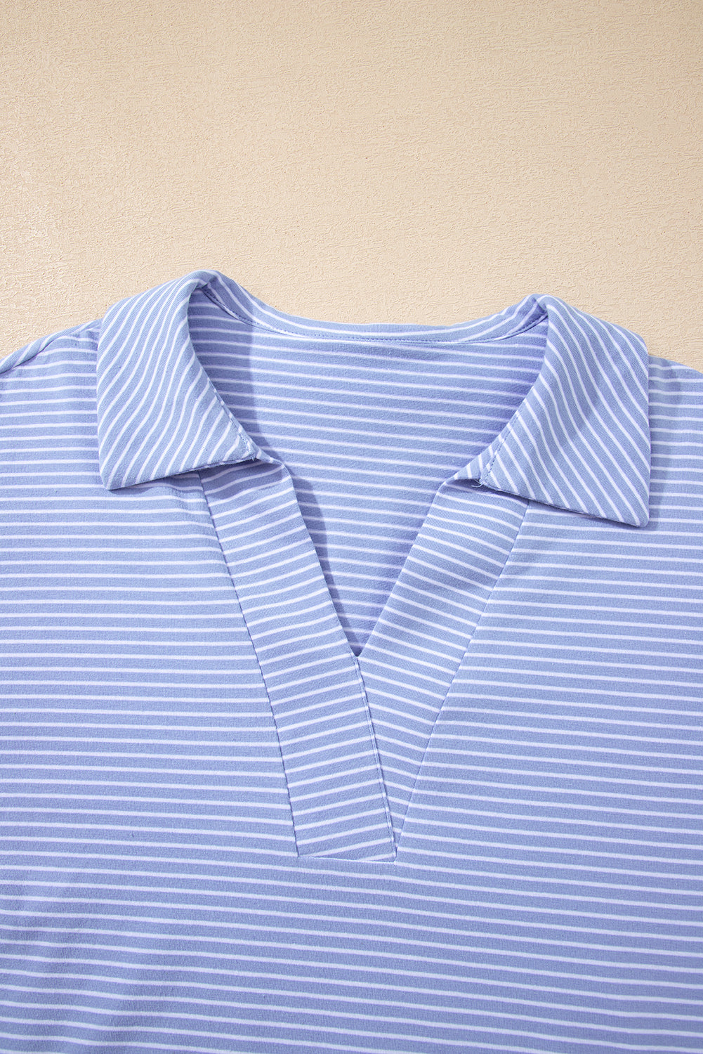 Stripe Polo Shirt and Drawstring Shorts Set