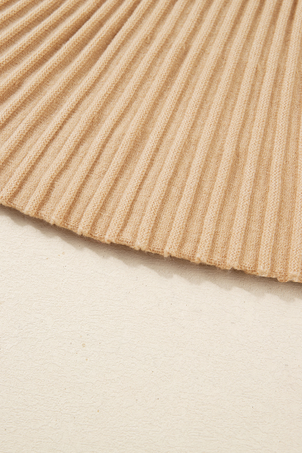 Solid High Neck Sweater and Pleated Mini Skirt Set