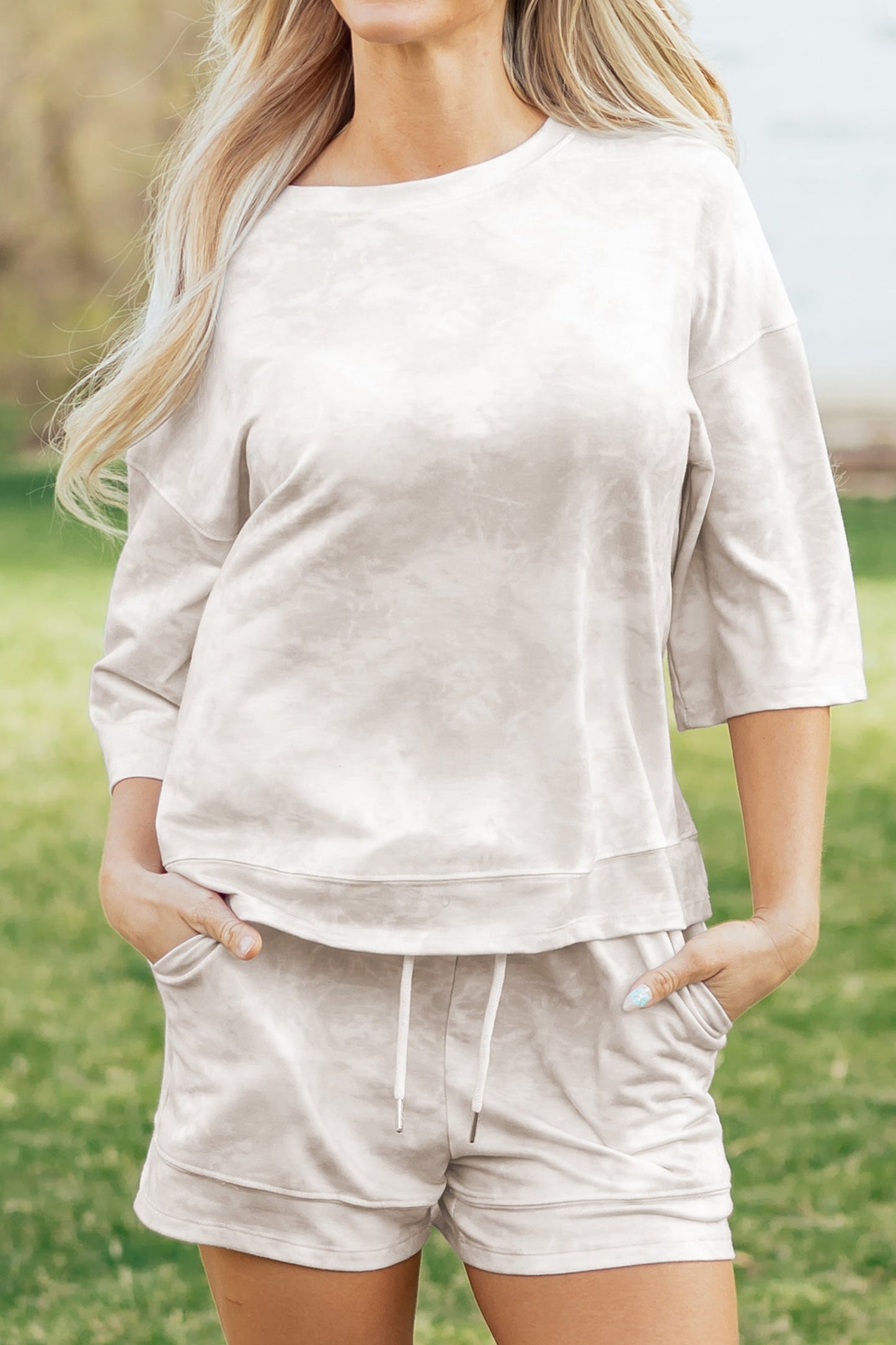 Tie Dye 3/4 Sleeve Top and Shorts Set