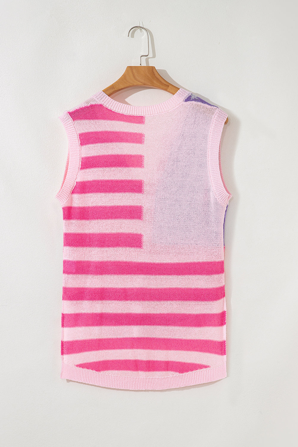 USA Flag Notch-Neck Sweater Top