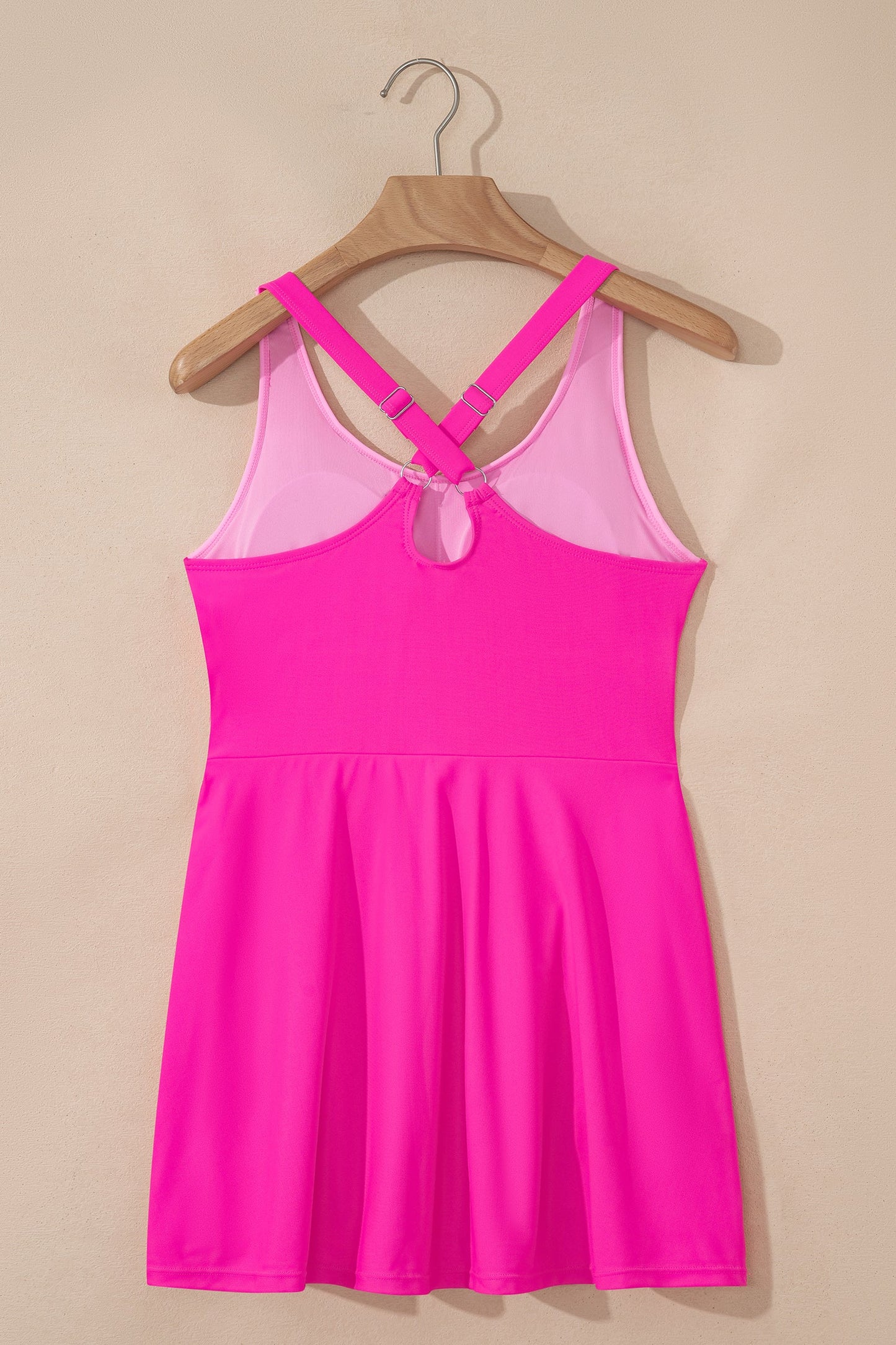 Contrast Trim Scoop Neck One-Piece Swim Dress