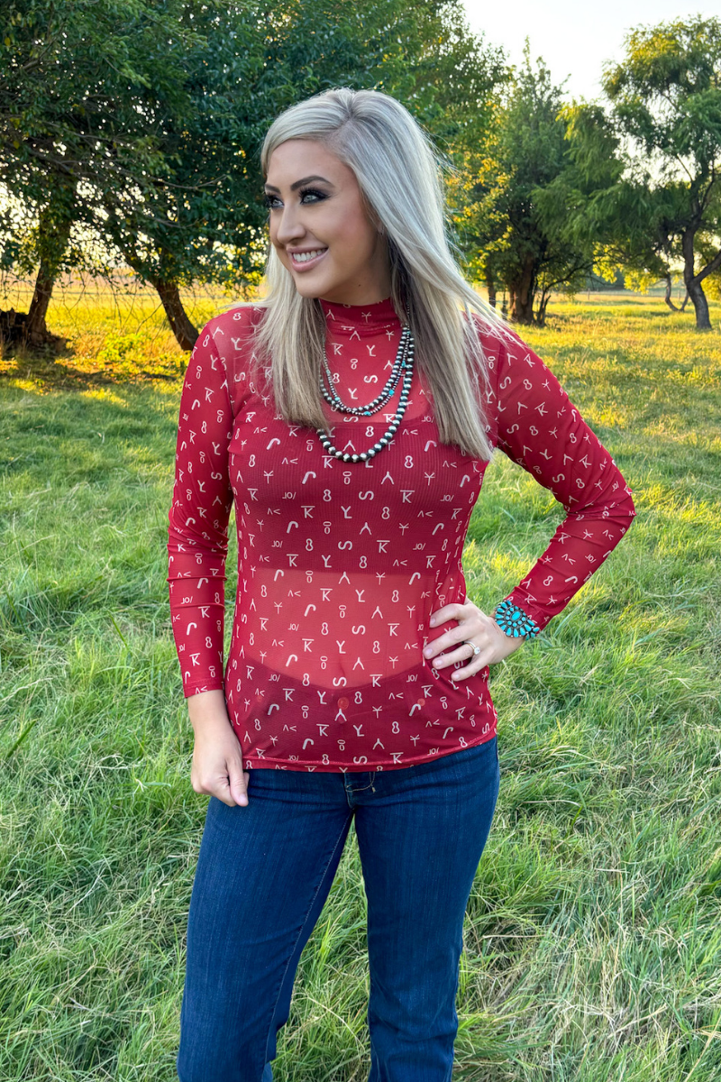 Red Dirt Branded Mesh Top By Sterling Kreek