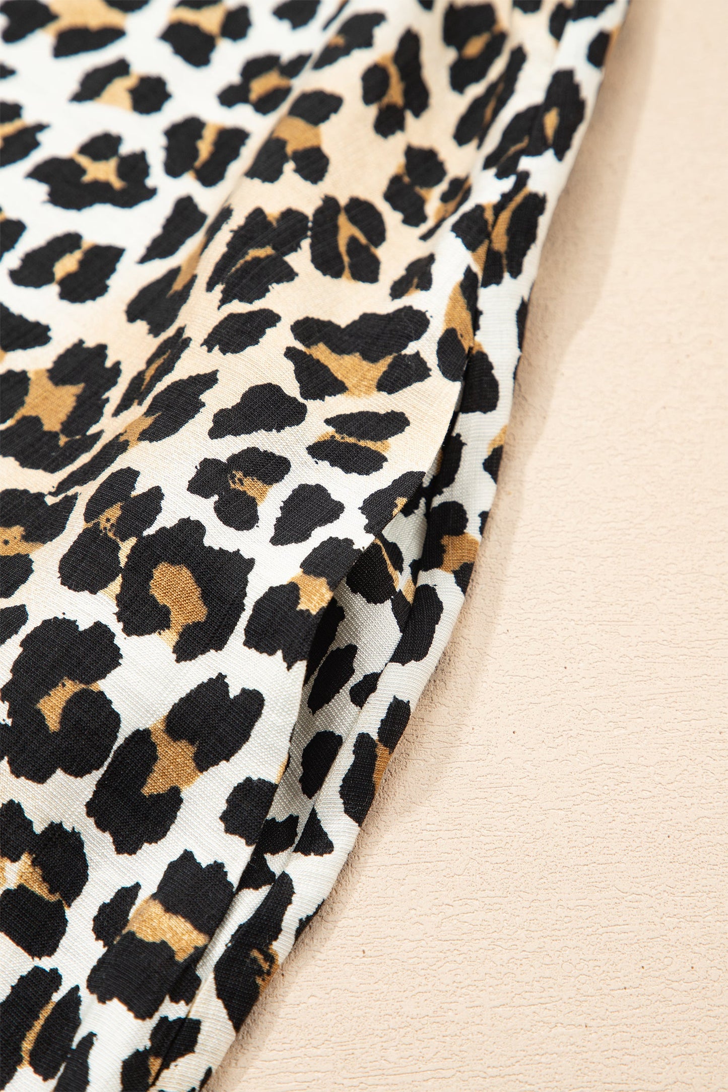 Leopard Half Buttoned Short Sleeve Mini Dress