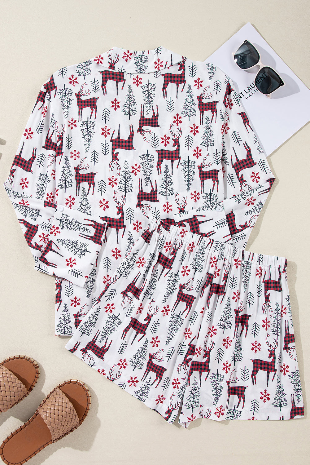Christmas Deer Shirt and Shorts Lounge Set