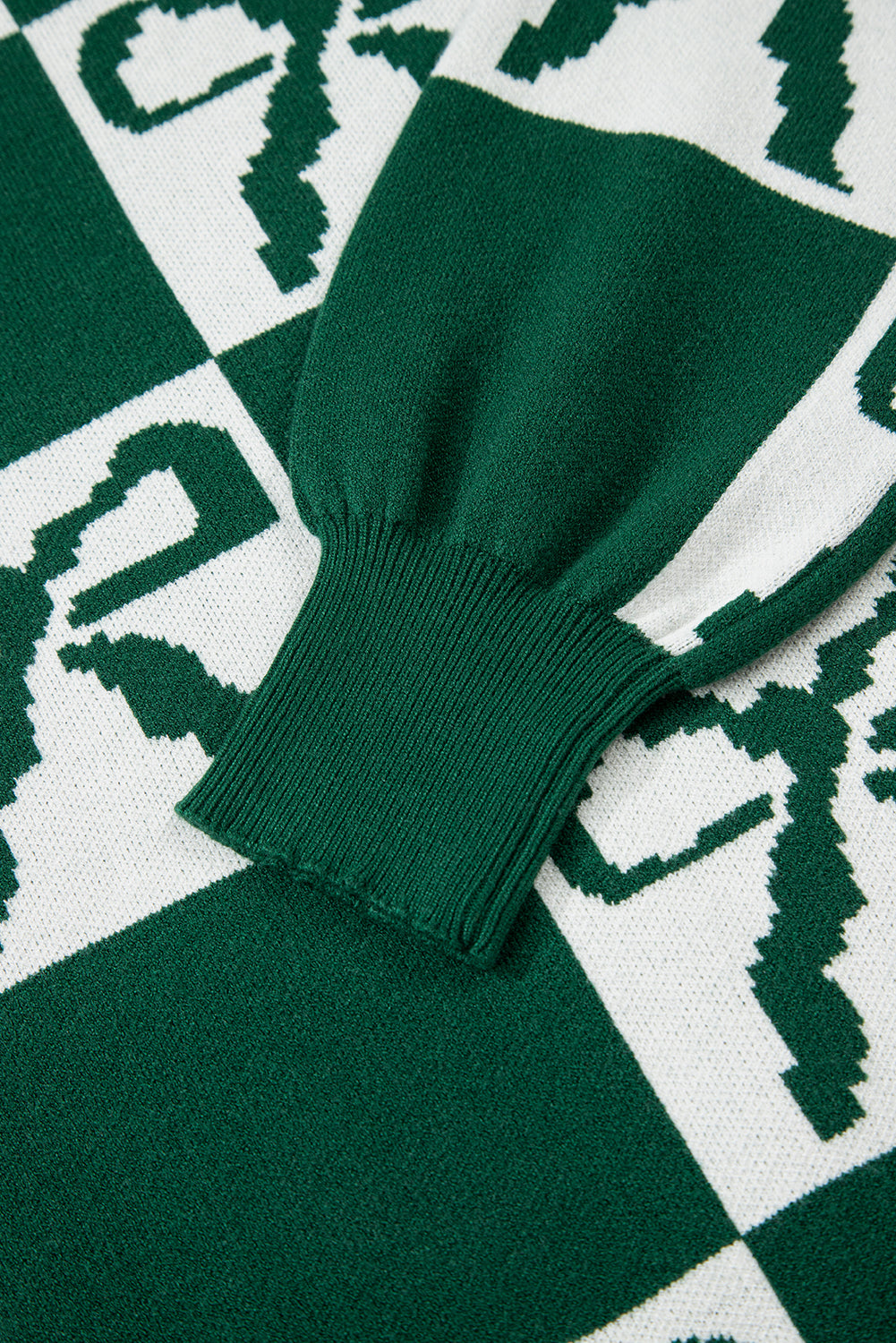 Checker Bow Crewneck Sweater