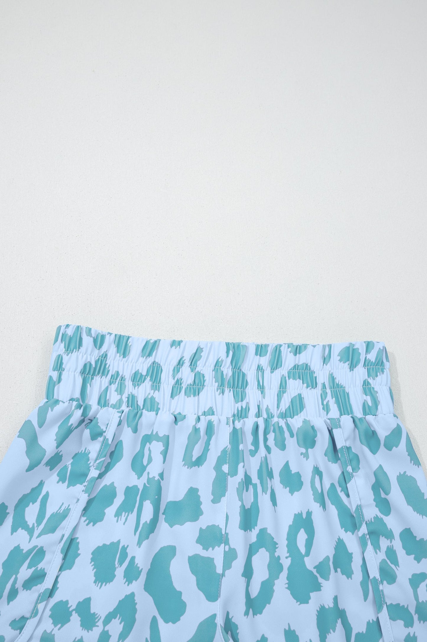 Leopard & Checker High Waist Athletic Shorts