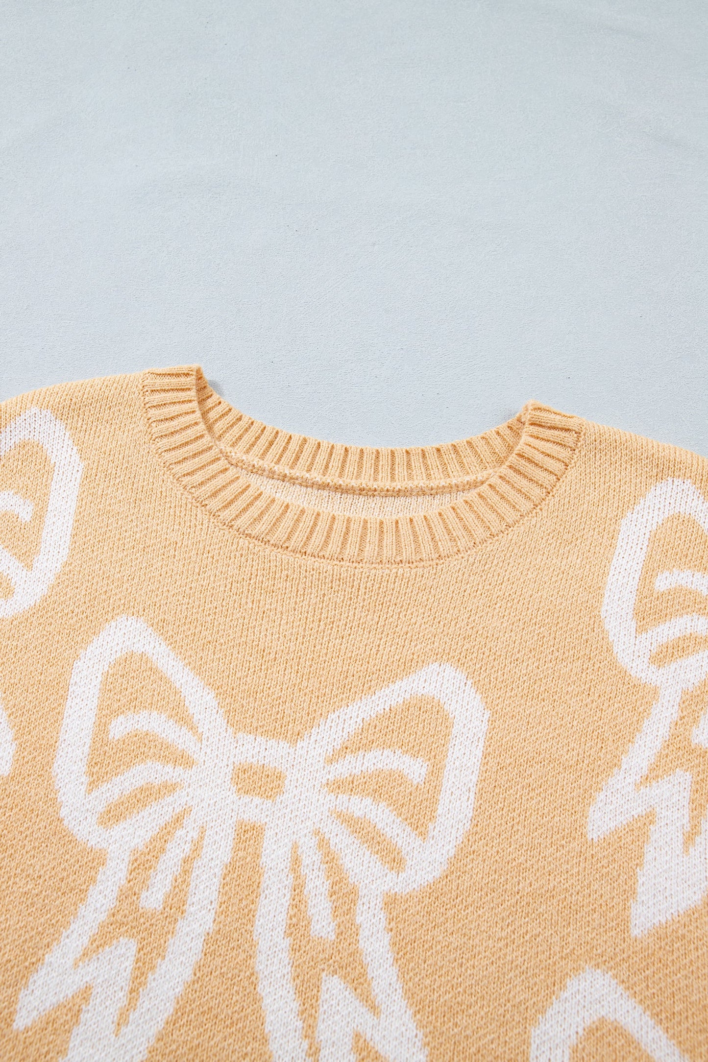 Bow Drop Shoulder Long Sleeve Sweater