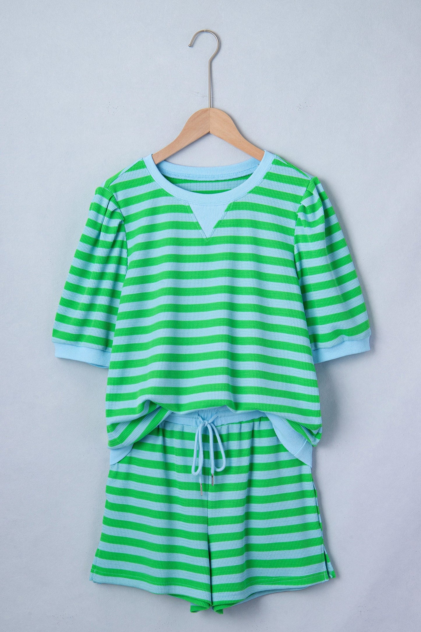 Puff Sleeve T-Shirt and Drawstring Shorts Set