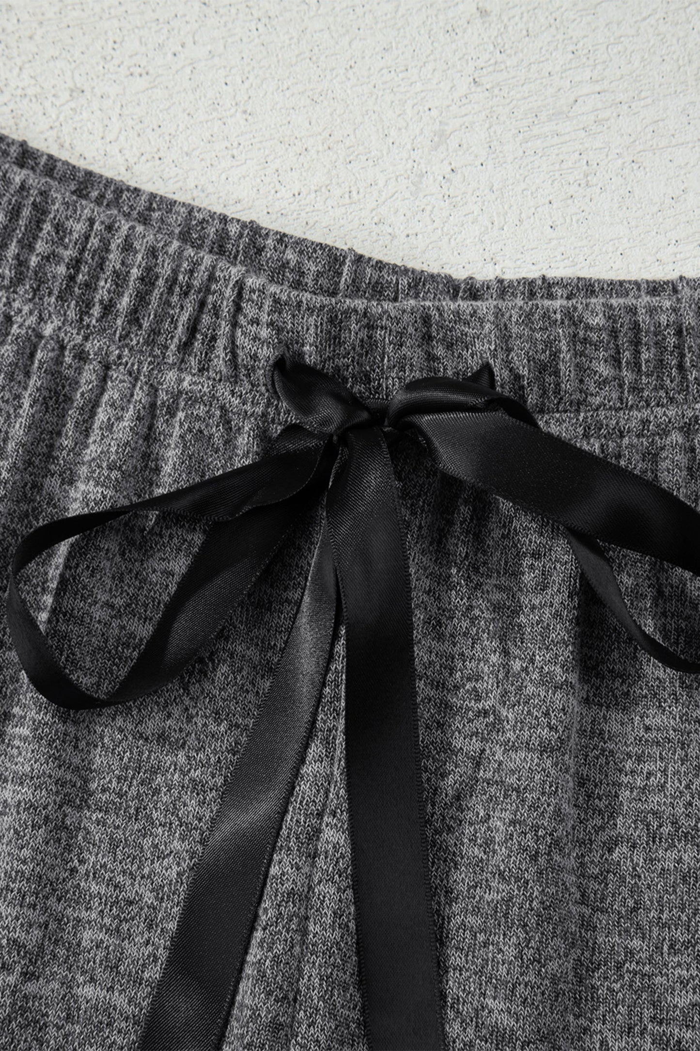 3pcs V-Neck T-Shirt & Ribbon Knot Pants Set