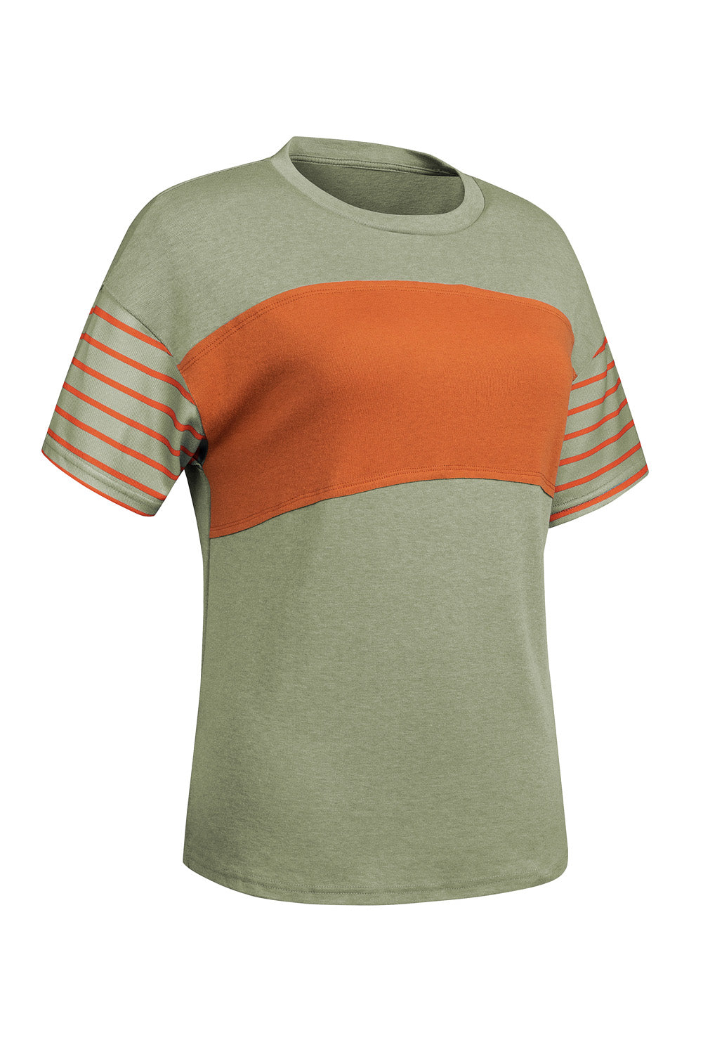 Colorblock Stripe Detail Loose Fit Shirt