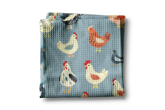 Chicken Farmhouse Rustic Homestead Kitchen Towel Waffle