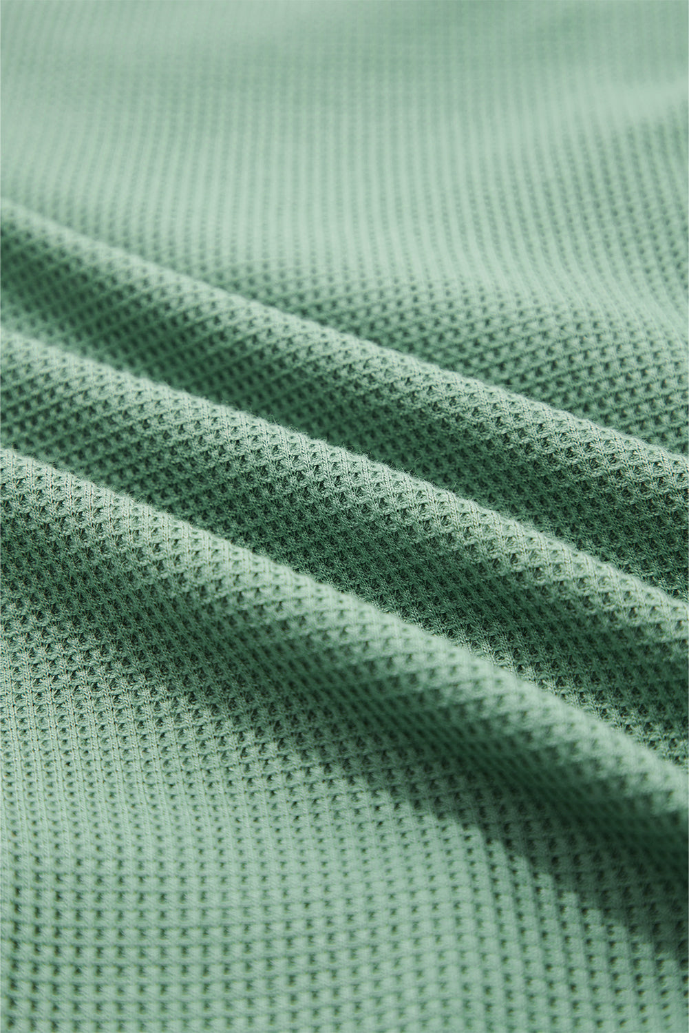 Waffle Knit Patchwork Button-Up Shirt