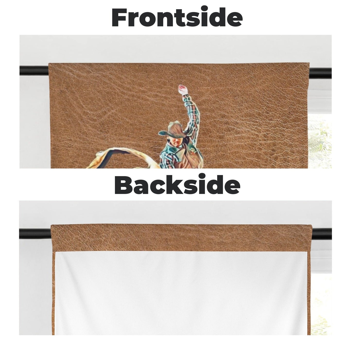 Rodeo Bullrider Window Curtains 28"x40" (2-Piece) Made in America