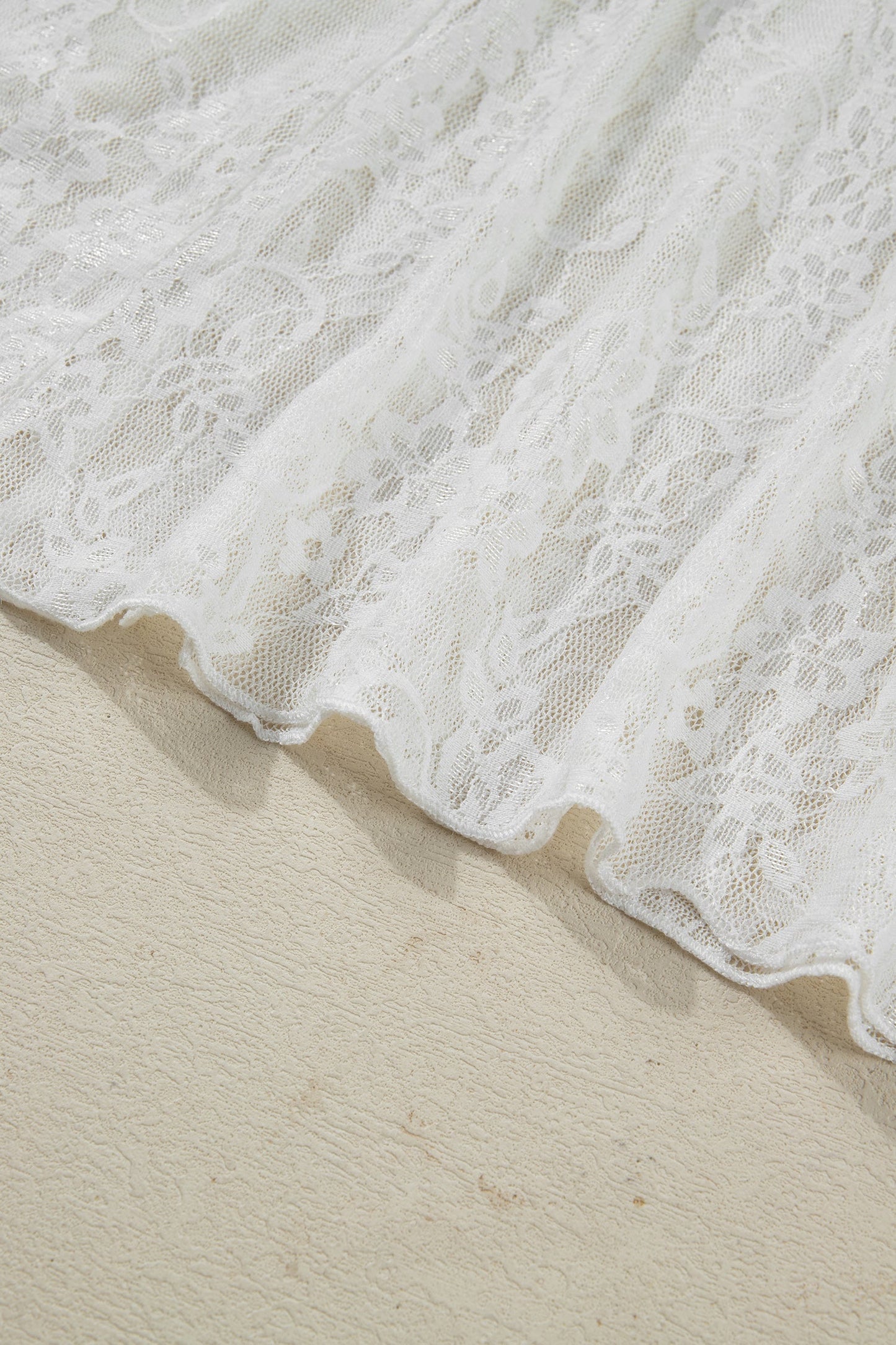 Floral Sheer Lace Flowy Maxi Skirt