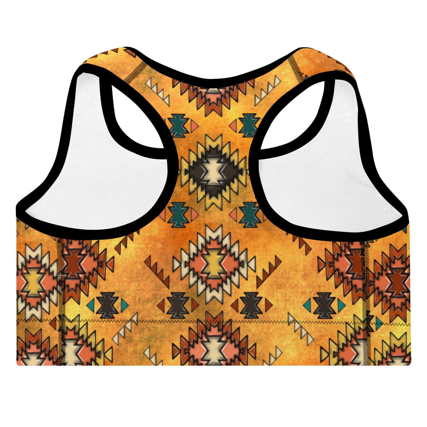 Golden Aztec Padded Sports Bra