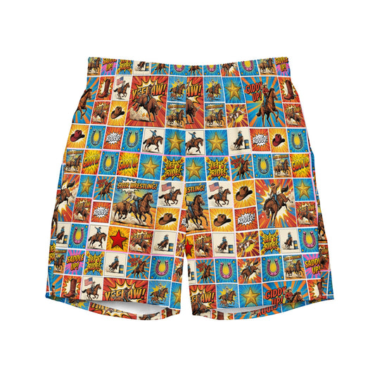 Baha Ranch Yeehaw Comic Corral Rodeo Swim Trunks
