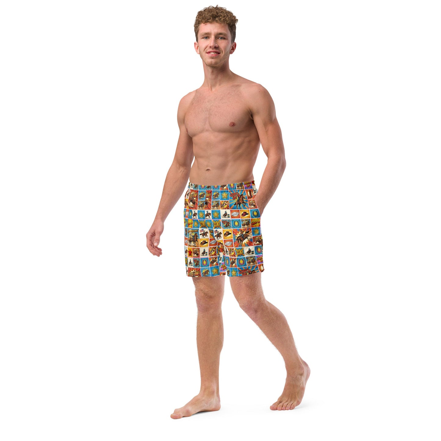Baha Ranch Yeehaw Comic Corral Rodeo Swim Trunks