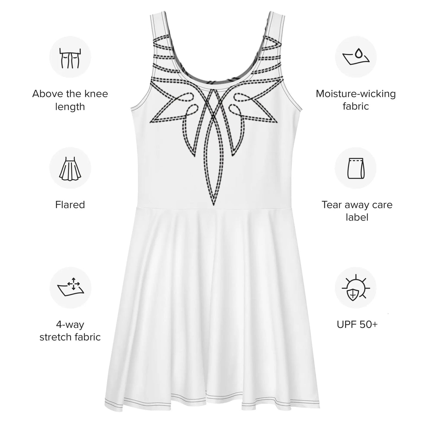 Boot Stitch Print Skater Dress