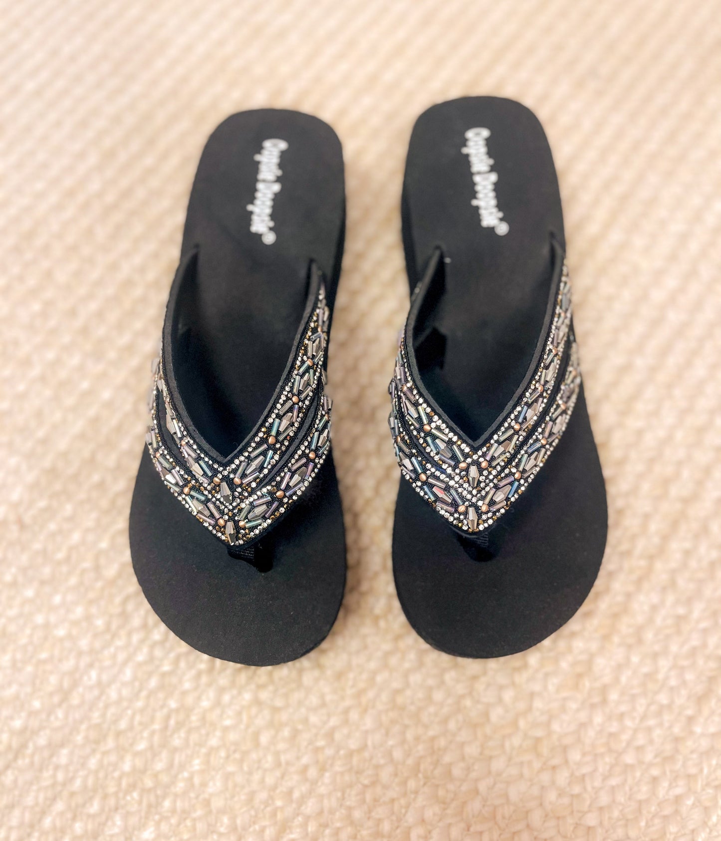 Amita Rhinestone Sandal in Pewter