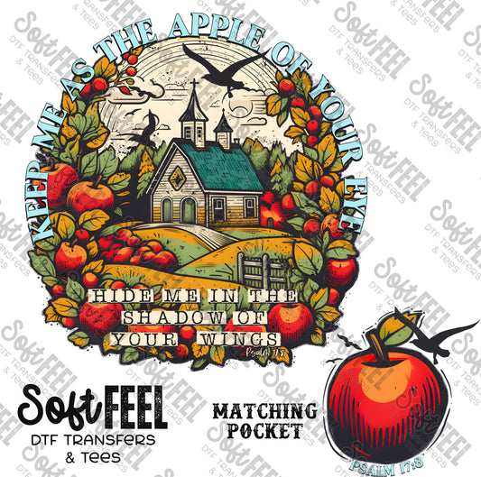 Apple Of Your Eye Psalm - Christian - Direct To Film Transfer / DTF - Heat Press Clothing Transfer