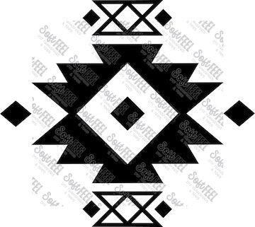Aztec Tribal Shape 7 - Patches & Patterns - Direct To Film Transfer / DTF - Heat Press Clothing Transfer