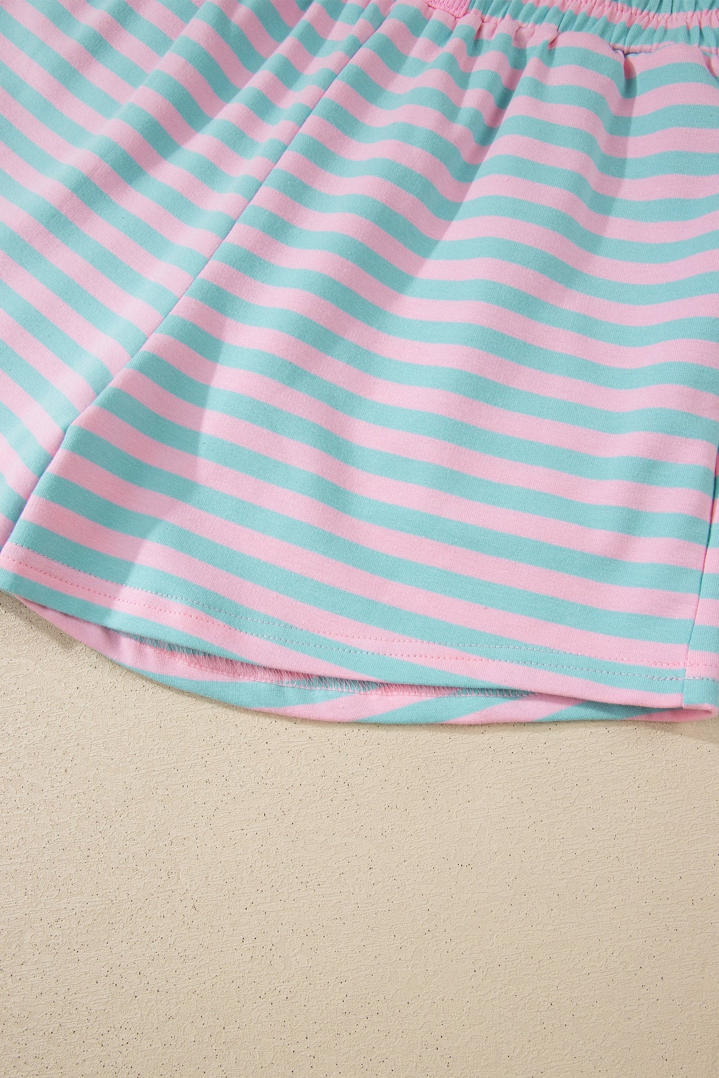 Stripe Colorblock Pullover & Pull-On Shorts Set