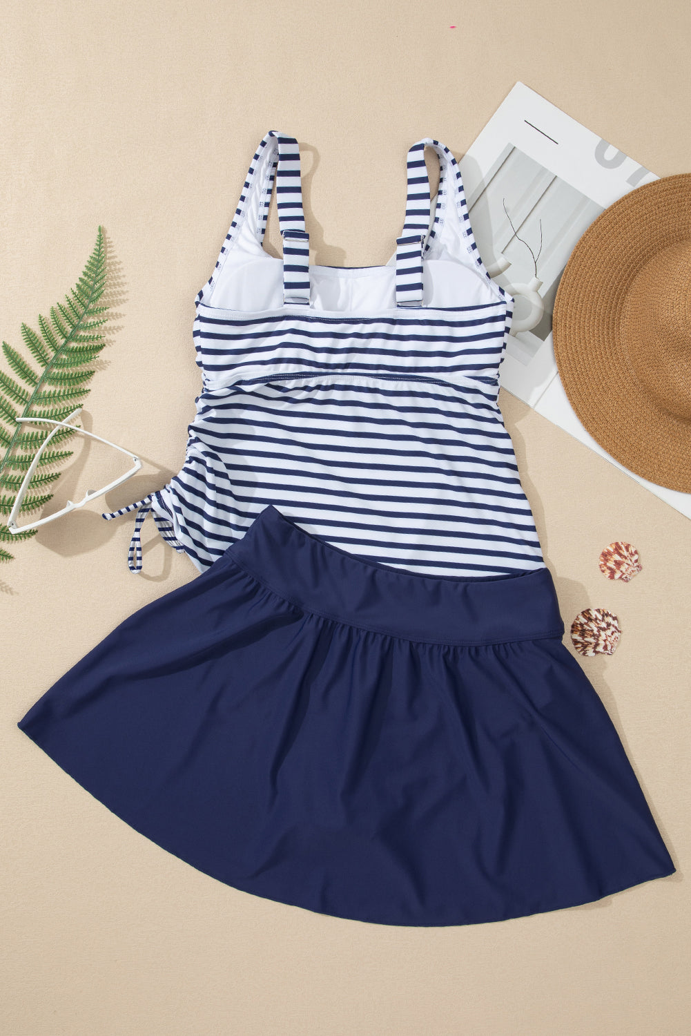 Colorblock Tankini Top and Skort Swim Set