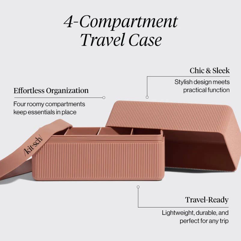 4-Compartment Travel Case - Terracotta by Kitsch