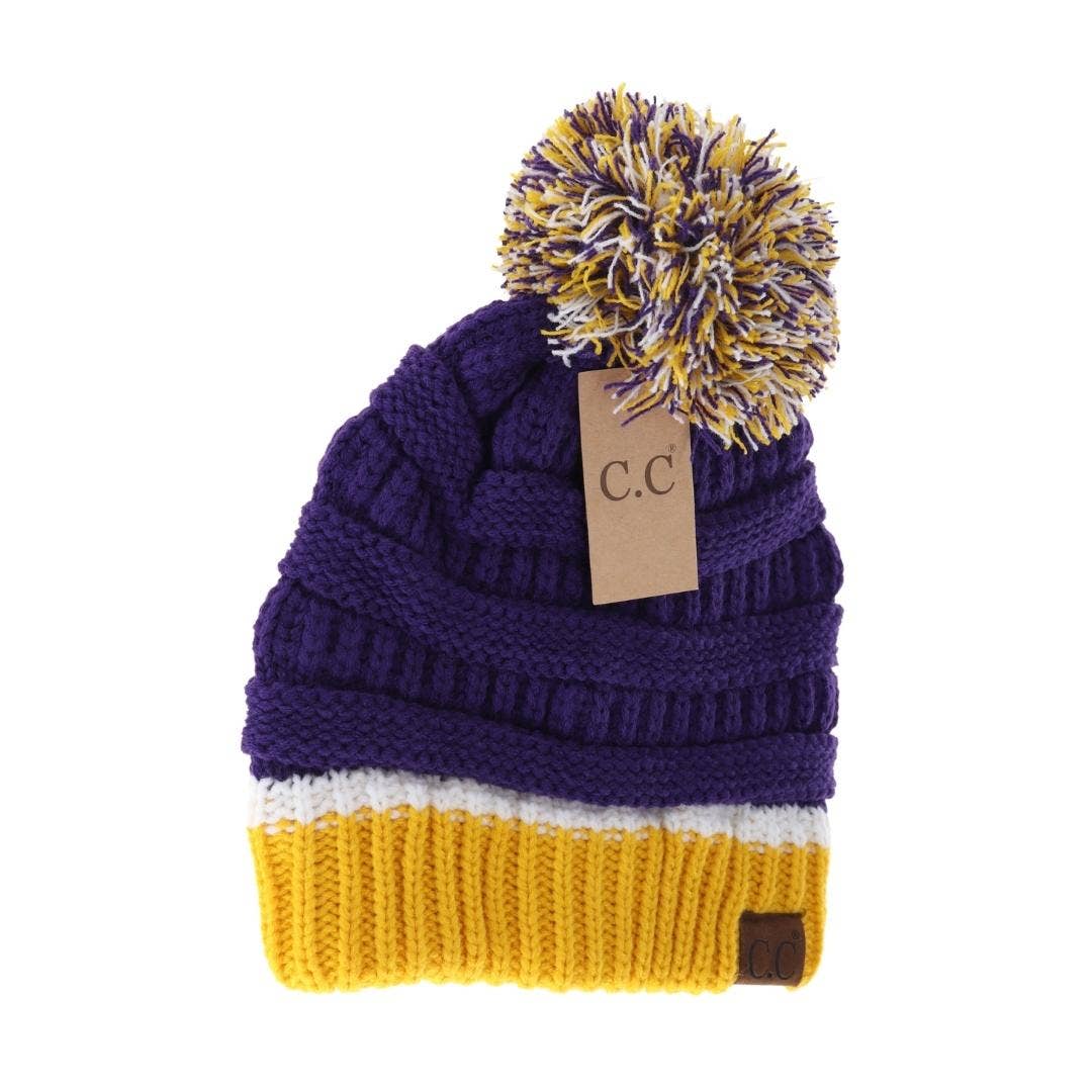 Pro Football Team Colored CC Beanie HAT1429 Minnesota Vikings colors