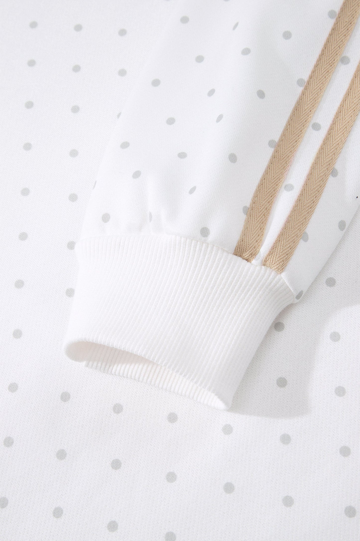 Polka Dot Side Stripe Detail Sweatshirt & Shorts Set