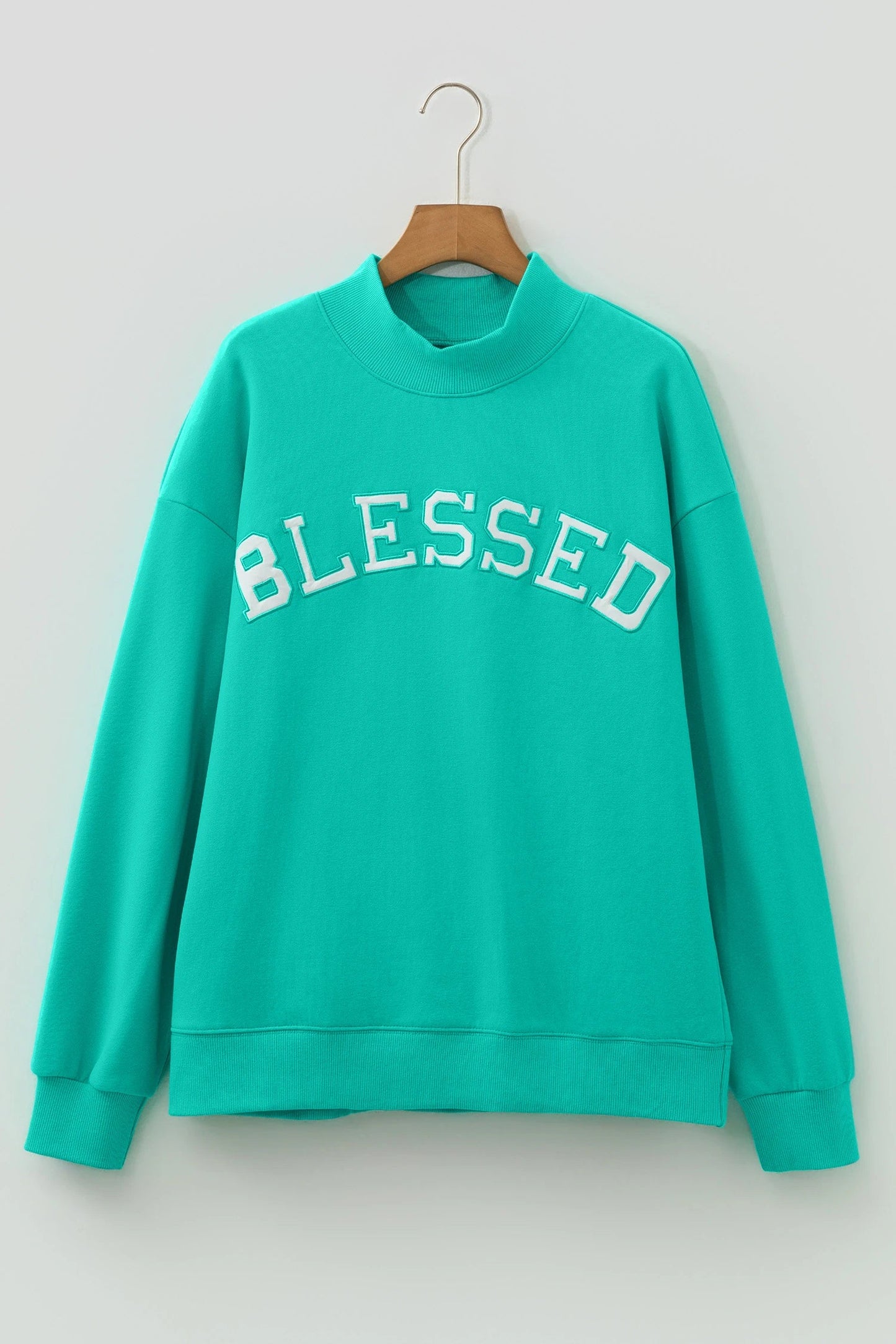 Solid Oversize Mock Neck Sweatshirt