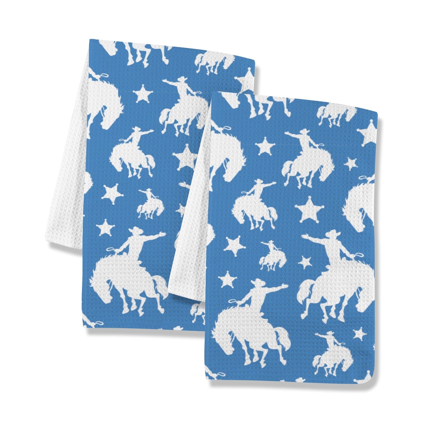 Blue Rodeo Cowboy Set of 2 Dish Towels Made in America