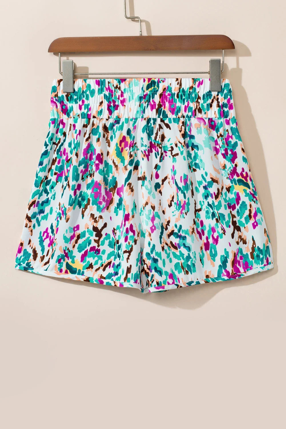 Leopard & Checker High Waist Athletic Shorts