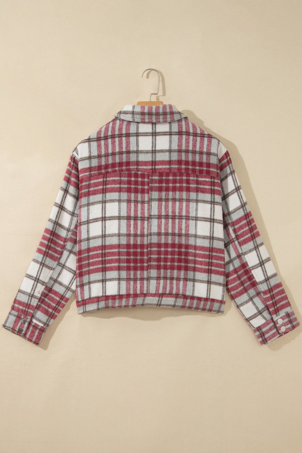 Plaid Flannel Snap Button Collared Jacket