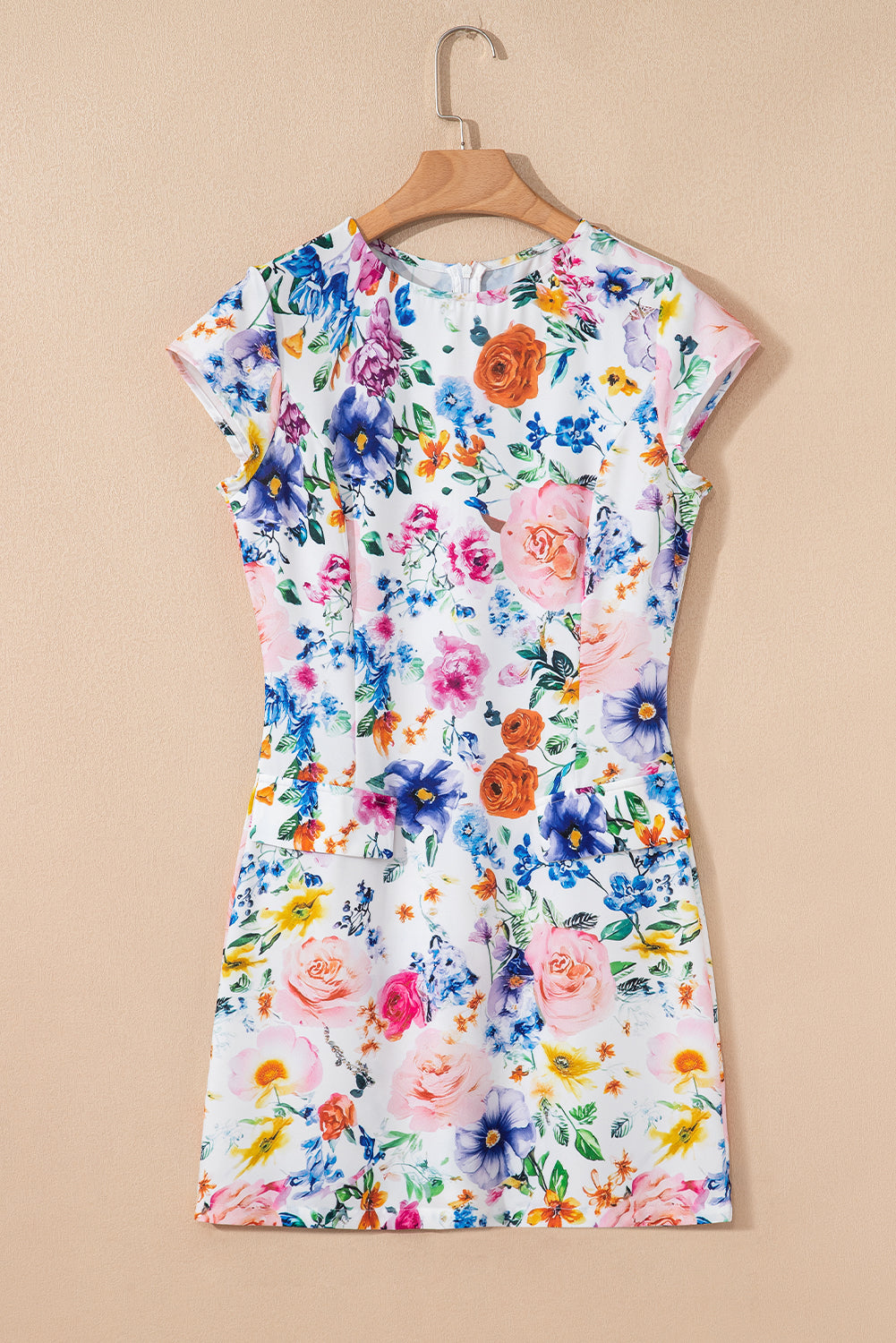 Floral Cap Sleeve Boydycon Mini Dress