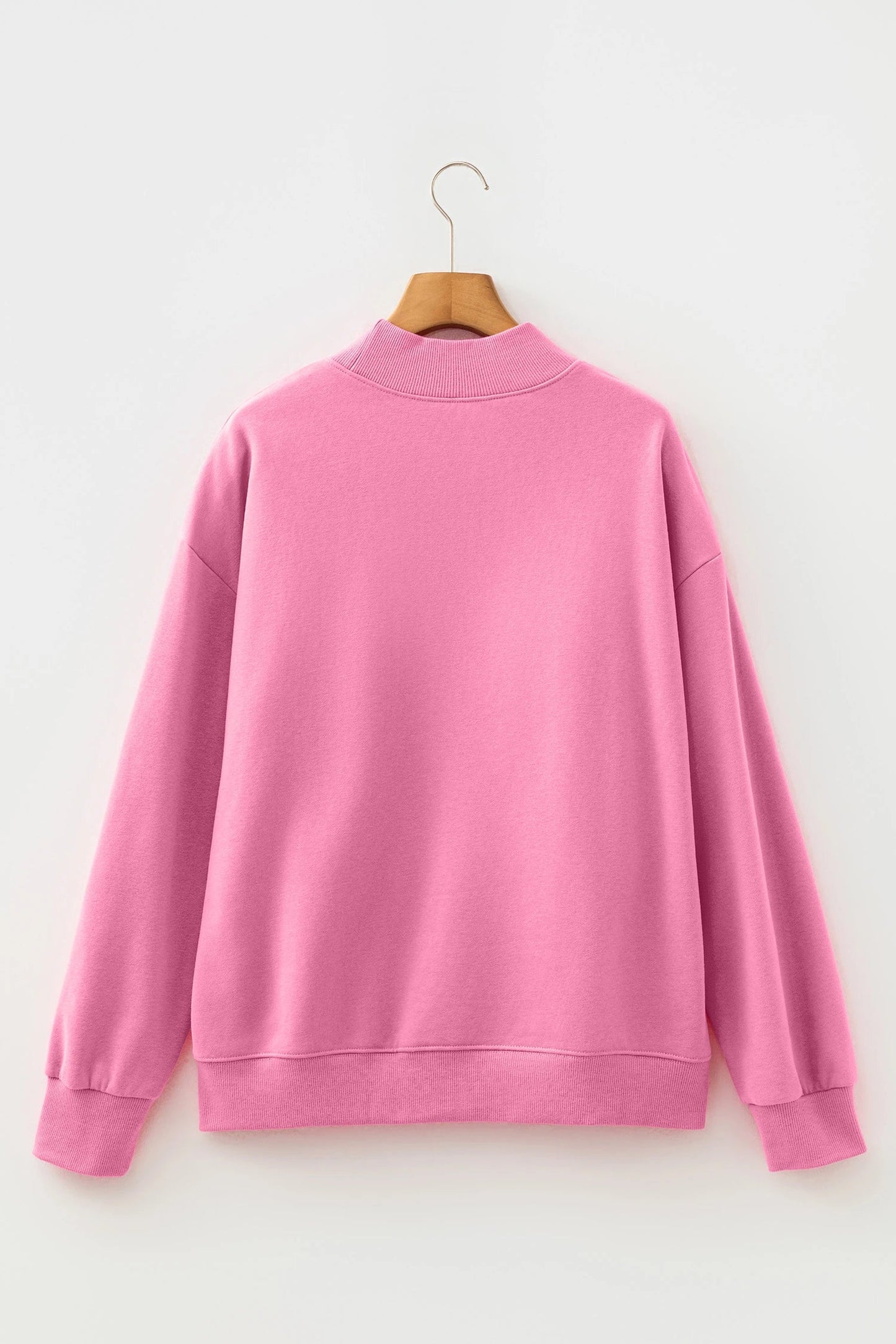 Solid Oversize Mock Neck Sweatshirt