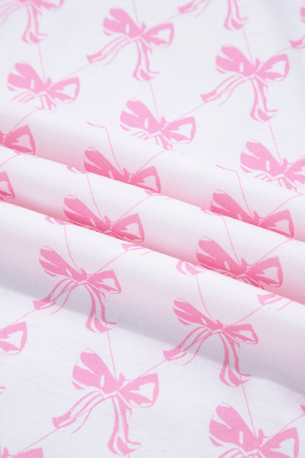 Bow Shirt and Pants Pajama Set