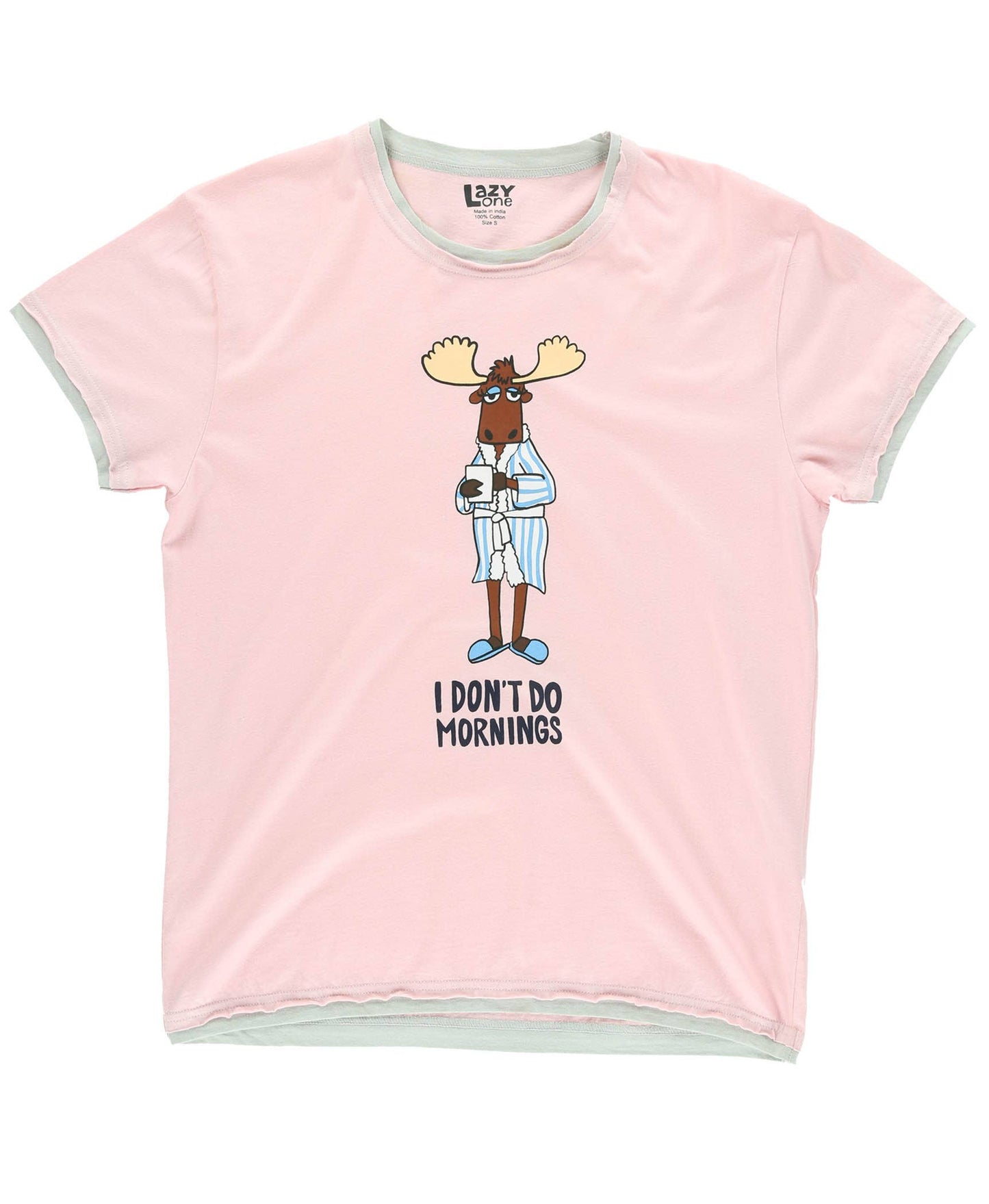 Don't Do Mornings Moose Women's Regular Fit PJ Shirt by LAZY One