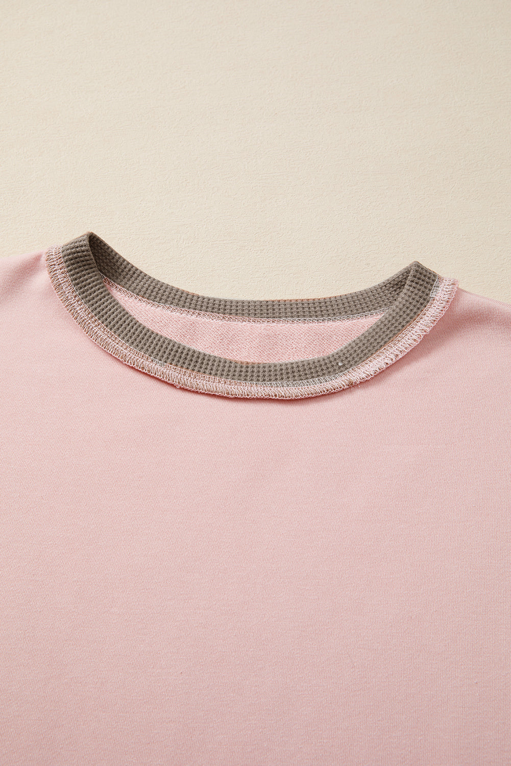 Colorblock Waffle Patchwork Oversize Sweatshirt